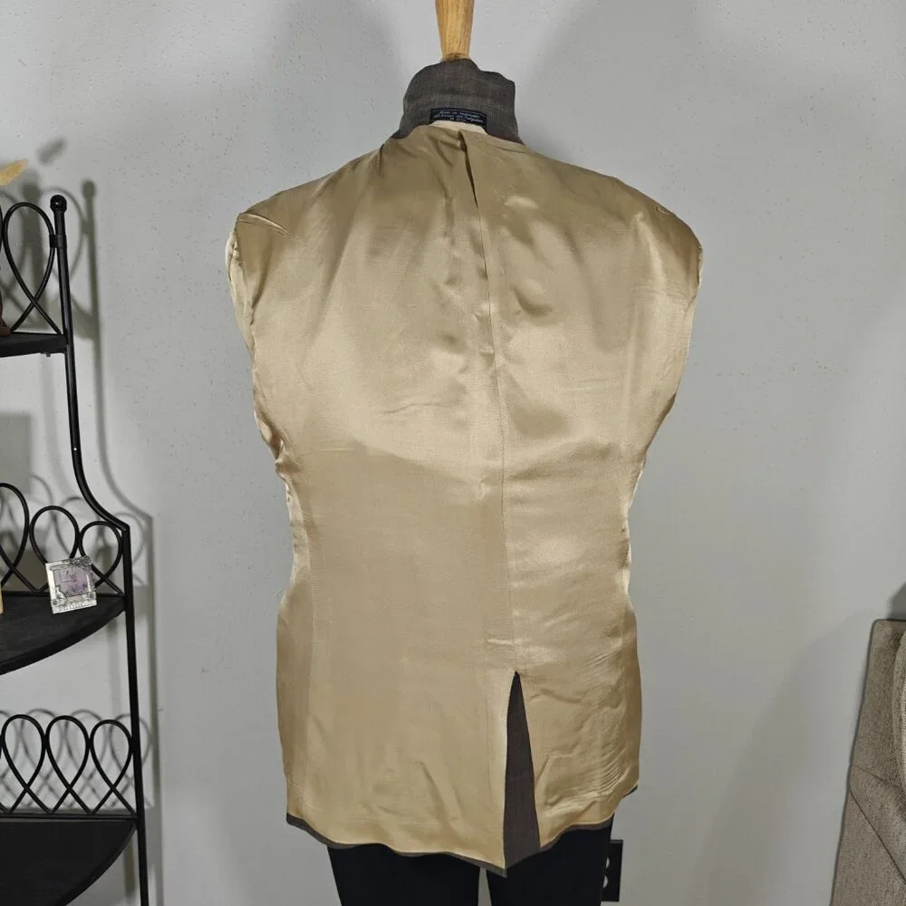 Coconut Grove Men's Sport Coat Blazer Three Button‎ Brown Linen Polyester 48R